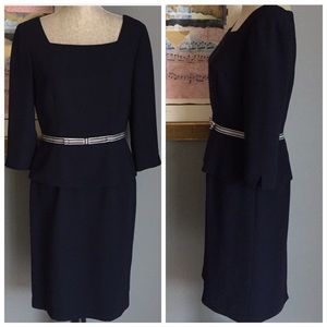 David Warren Navy Blue Dress
